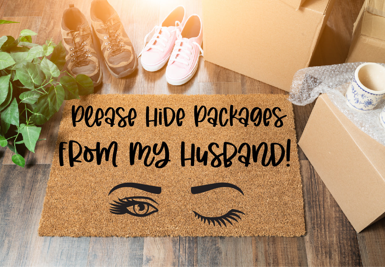 Please Hide Packages from My Husband! Sisal Door Mat