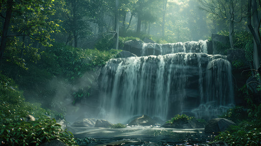 Rain Forest Waterfall Mural