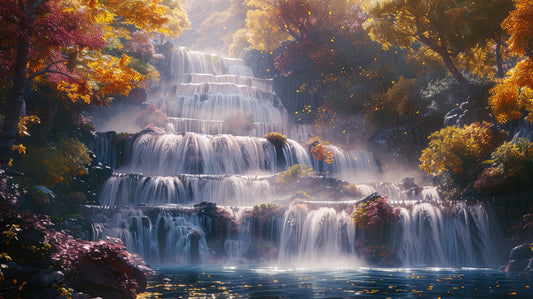 Forest Waterfall Mural